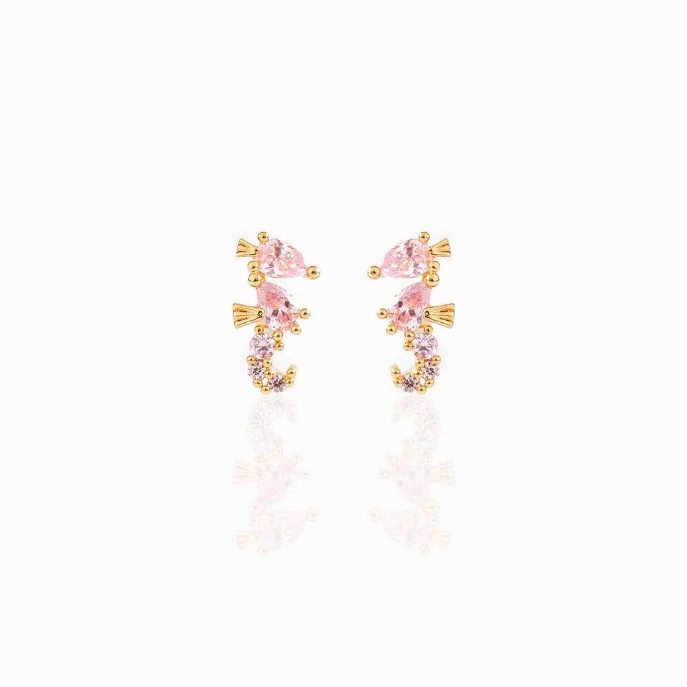 NEW GIRLS CREW girl's sparkling seahorse studs in gold